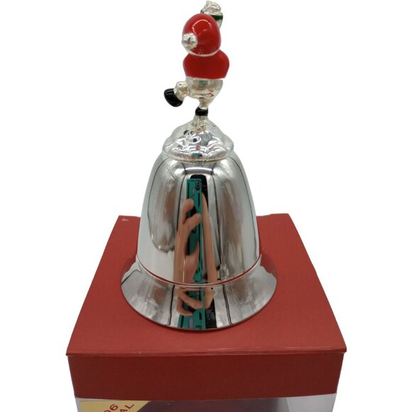 2006 Lenox Disney Christmas Bell Winnie the Pooh Santa Silver Plated Holiday - Picture 4 of 16
